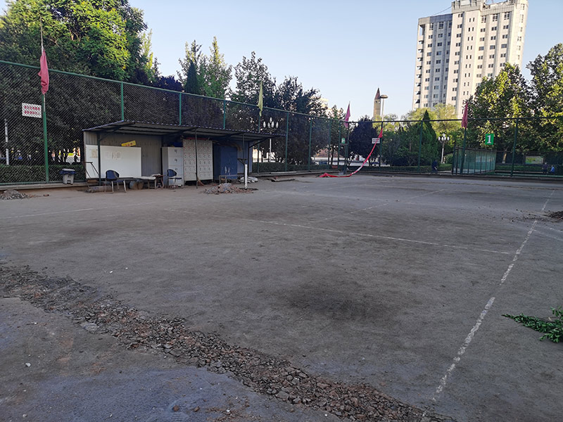 陽泉城市公園網(wǎng)球場施工進(jìn)行時
